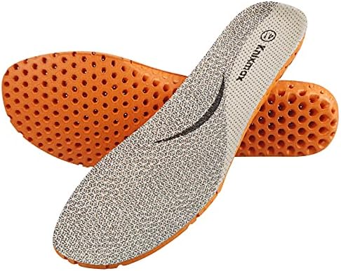 Knixmax Men's Sport Shoe Insoles Orthotic Inserts with Arch Support Breathable Cushioning Shoe Pads Relieve Foot Pain Water Sandals Insoles Beige EU 45