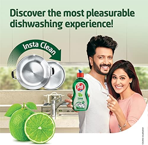 Pril Lime Liquid Dishwash Gel - 750ml | Dish Cleaning Liquid Gel with German Technology - Active Power Molecules Leaves No Residue, Grease Cleaner For All Types of Utensils