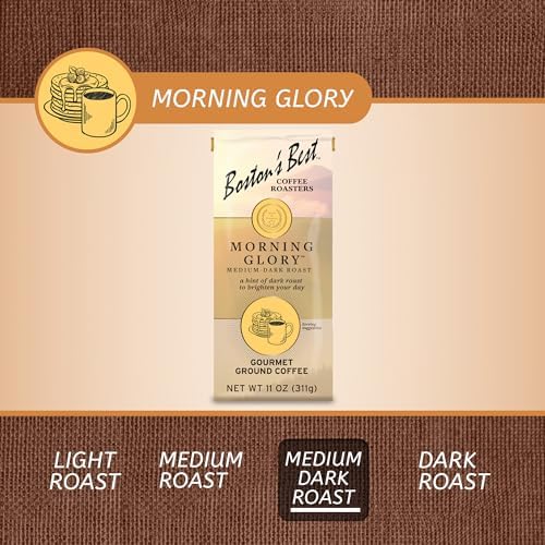 Boston’s Best Coffee - Morning Glory Blend, Delicious Medium Dark Roast Delicious Gourmet Premium Ground Coffee, 11 oz. / 311 g Bag