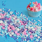 Mermaid Sprinkles,Edible Sugar Pearl Stars Jimmies Mix,130g/4.58oz,Pearl Candy Ocean Sprinkle for Cake Decorating,Summer Baking Fun Decorations,Perfect for Ice Cream,Cookies,Dessert,Donuts,Cupcake Topper,Birthday Children Party Supplies