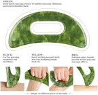 2 in 1 Jade Stone Gua Sha Massage Tool, Large Guasha Muscle Scraper Tools Set with Handle Muscle Scraping Massage Tools Anti Cellulite Spa Acupuncture Tools for Back Neck Leg Lymphatic Drainage