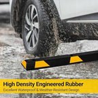2 Packs 72" Heavy Duty Rubber Parking Curb, 55000 LBS Capacity Parking Stopper with Reflective Stripes, Garage Parking Floor Stop for Vehicles Truck Driveway