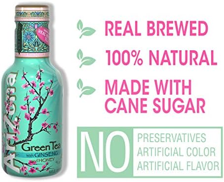 AriZona Green Tea, 16.9 Fl Oz (Pack Of 20)