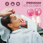 Ice Globes for Face 2Pcs – Freezer Safe Ice Globes for Facials, Skin Tightening & Anti-Aging – Reusable Facial IceGlobes for Reduction of Puffiness & Wrinkles of Face, Neck & Eyes–Pink
