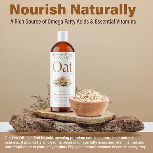 Plant Guru Oat Oil 2 fl. oz. 100% Pure Natural Carrier – Skin, Face, Body & Hair Moisturizer. Great for DIY Creams, Lotions & Lip Balm