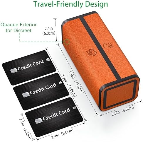 Pill Organizer 7 Day AM PM, Discreet 2 Times a Day Weekly Pill Box with Double Protection Shell, Large Capacity Portable Vitamin Case for Travel Meds & Medicine Organizer (Orange)