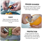 KOMBIUDA 20pcs Stainless Steel Finger Guards for Cutting Dicing and Peeling Practical Kitchen Tool for Protecting Nails While Cooking and Preparing Vegetables