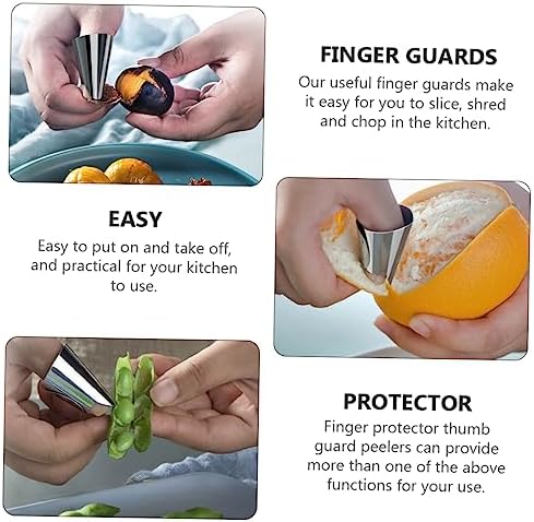 KOMBIUDA 20pcs Stainless Steel Finger Guards for Cutting Dicing and Peeling Practical Kitchen Tool for Protecting Nails While Cooking and Preparing Vegetables