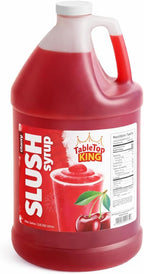 Cherry Slushy Mix Concentrate 1 Gallon – Frozen Drink Syrup for Slushie, Granita & Snow Cone Machines – 5:1 Commercial Beverage Mix – Shaved Ice Flavoring – 48 Servings – Gluten Free – Made in USA