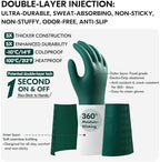 Vgo... Household Cleaning Gloves,Double-layer,Lined Dishwashing Gloves,Long Sleeves for Kitchen,Bathroom Cleaning(TP1117)