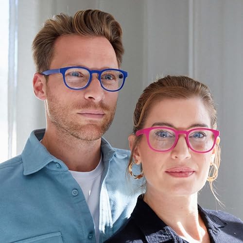 OPULIZE POP Reading Glasses for Women Men,Scratch Resistant Round Matt Frame with Spring Hinges, Black, Green, Grey +1.50 (Pack of 3)