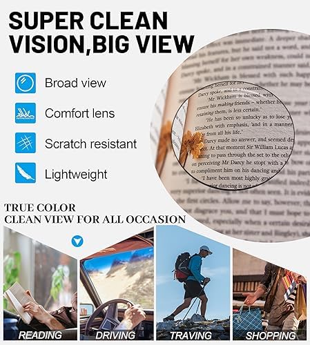OCCI CHIARI Reading Glasses Men Fashion Rectangle Readers(1.0 1.25 1.5 1.75 2.0 2.25 2.5 2.75 3.0 3.5 4.0 5.0 6.0)