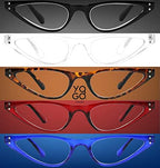 Yogo Vision Reading Glasses Blue Light Blocking Small Cateye Glasses for Women Readers Anti Glare Eyeglasses 5pk