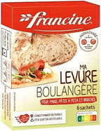 Francine - yeast for baking bread - (6x5g sachets) 30g - bread machine yeast - levadura para hacer pan - Instant dry yeast. Plant-based. French Imported.