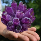 Natural Crystal Amethyst Cluster, Amethyst Crystal Rock, Large Natural Amethyst Crystal Clusters Stone, Raw Amethyst Stone, Natural Amethyst Geode Cave Healing Crystal Stones(200-300g)