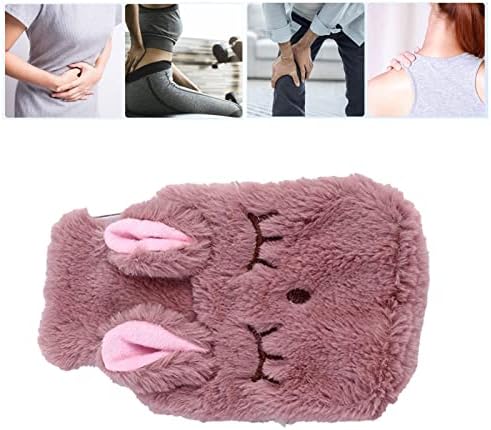 Cute Hot Water Bottle with Cover, Detachable Rabbit Rubber Hot or Cold Water Bottle with Cute Stuffed Animal Cover, Winter Warm Leakproof PVC Hot Water Bag (Rose Red)