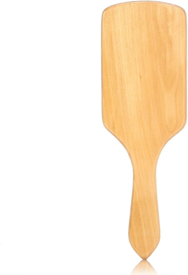 ZJchao Wooden Massage Comb Steel Needle Scalp Massager for Hair Care with Air Cushion Design Curved Handle Promotes