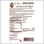 Monin - Granny Smith Apple Syrup, Tart and Sweet, Great for Cocktails and Lemonades, Gluten-Free, Non-GMO (750 ml)