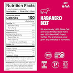 Chomps Grass-Fed and Finished Spicy Habanero Beef Jerky Snack Sticks 10-Pack - Keto, Paleo, Whole30, 10g Lean Meat Protein, Gluten-Free, Zero Sugar Food, Non-GMO