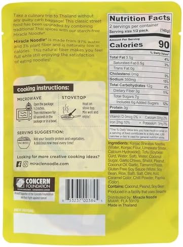 MIRACLE NOODLE Ready To Eat Pad Thai, 9.9 oz