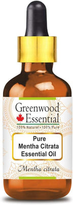 Greenwood Essential Mentha Citrata Essential Oil (Mentha citrata) with Glass Dropper | Pure | Non-Sticky | Non-Greasy | Lightweight | Men & Women | All Skin Types | Steam Distilled 15ml (0.50 oz)