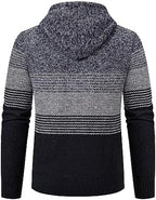 Mylldey Mens Hoodies Knit Sweater, Full Zip Fleece Lined Cardigan Sweaters Casual Regular Fit Knit Hooded Men Sweater Jacket