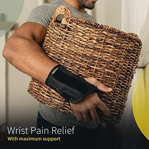 BraceUP Wrist Splint for Carpal Tunnel Right Left Hand Wrist Support for Women and Men, Daytime and Night Use, Wrist Brace for Pain Relief and Arthritis - Left Wrist (L/XL)