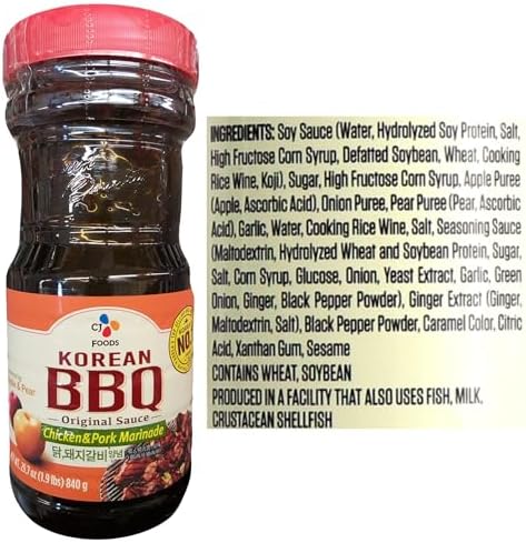 CJ Chicken and Pork Marinade Korean BBQ Sauce, 29.63 floz Bottle