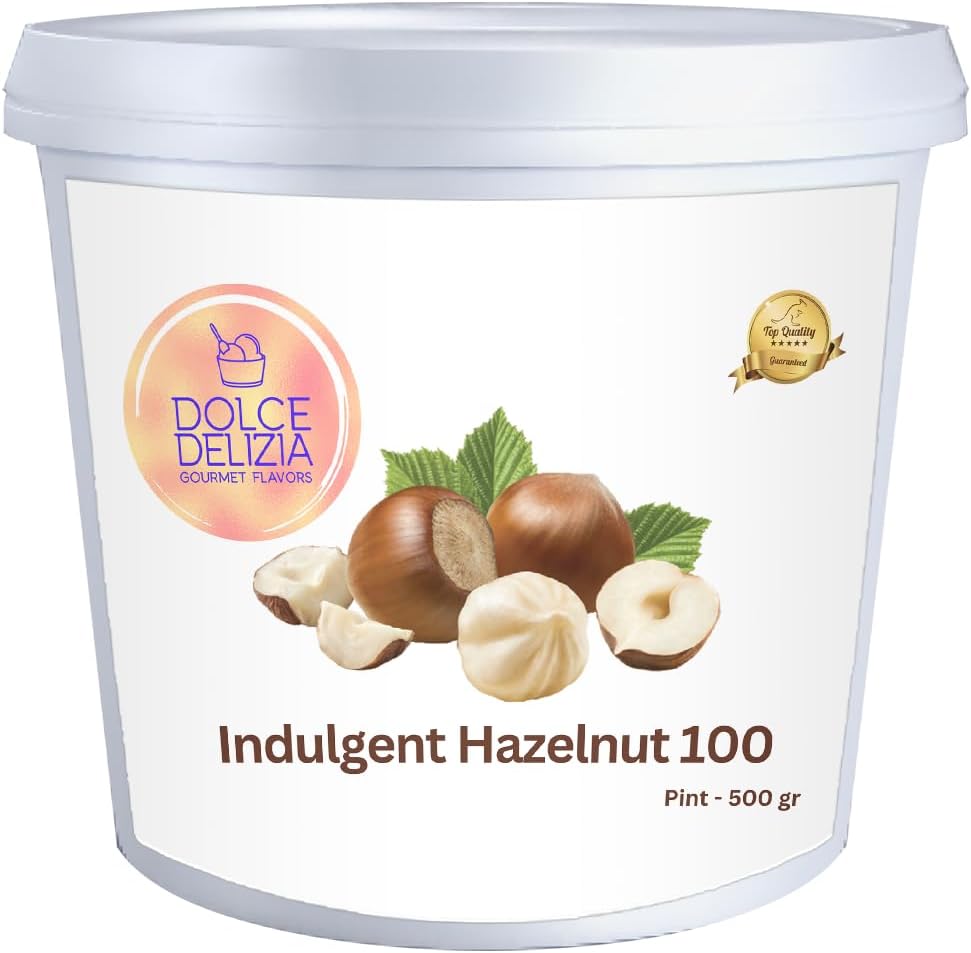 Hazelnut Paste Flavoring for Gelato, Rolled Ice Cream, and Ice Cream. (500g, 1.1 lbs) Made with Natural Hazelnuts
