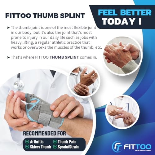 FITTOO Thumb & Wrist Brace for Men and Women -CMC Thumb Brace Spica Splint for Pain Relief, Tendonitis