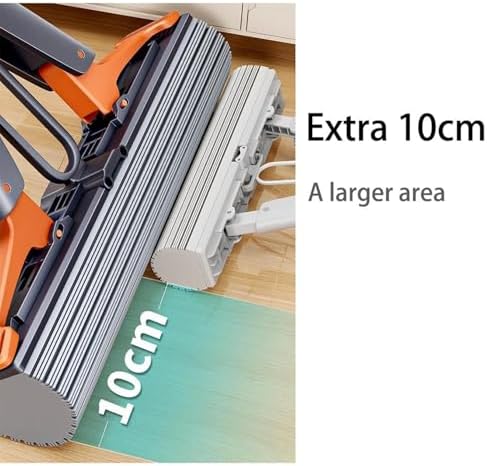 Sponge Mop - Roller Self Squeeze Cleaning Mop with Adjustable Handle, Absorbent Floor Cleaner | Marble Tile Bathroom Balcony Dust Dirt Hair Removal Tool with Replacement Sponge Heads