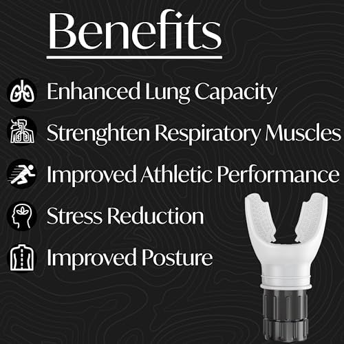 Blue Rose Lung Trainer Breathing Exercise Device for Lungs Adjustable Breathing Trainer for Endurance Pulmonary Capacity and Respiratory Muscle Strength
