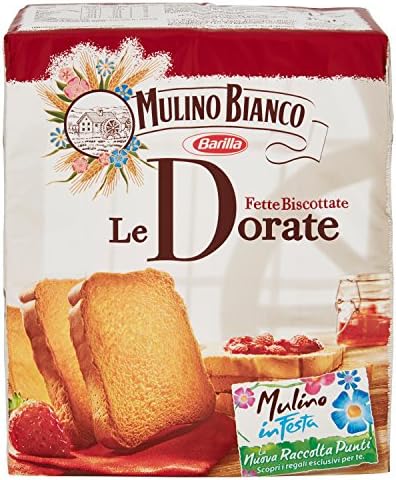 Mulino Bianco: " Le Dorate " Fette Biscottate 36 count - Golden Rusks. Italian Toast - 11.11 Oz (315g) Pack of 2