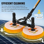Electric Photovoltaic Panel Cleaning Machine Solar Panel Water Spray Cleaner Brush Handheld Power Photovoltiax Cleaning Rotating Brush Telescopic Pole 11.48-24.61ft Length,5.5m-MainsElectricity