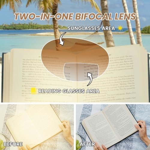 JiSoo Oval Bifocal Reader Sunglasses Women, Small Cute Reading Sunglasses with Bifocals 3Pack Sun Readers