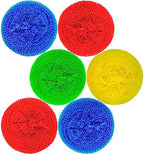 DecorRack 6 Mesh Scourers, Premium Non-Scratch Plastic Scourers, Stain Removing Cleaning Scrubber, for Kitchen Garage Bathroom (Pack of 6)