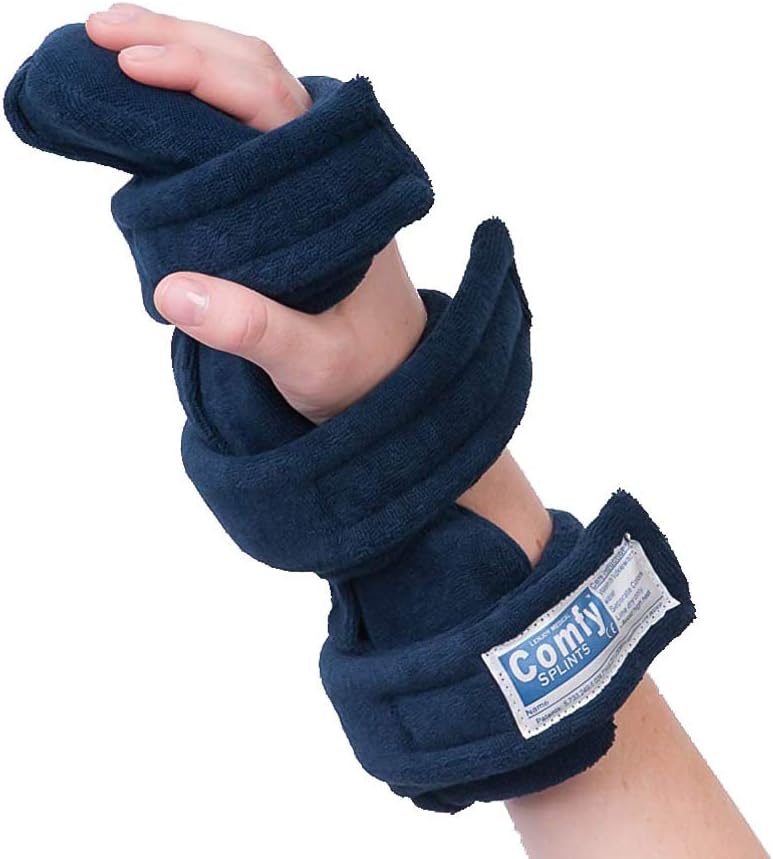ComfySplints Hand Wrist Finger Splint Cover, Standard Adult Cover for Comfy Hand Orthosis, Navy Blue, Terrycloth