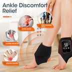 2 Pack Cordless Ankle Heating Pad, Ankle Massager with Heat for Pain Relief, Heated Foot Brace Wrap with 3 Temperature Levels and 3 Vibration Modes for Men and Women, Auto Shut Off