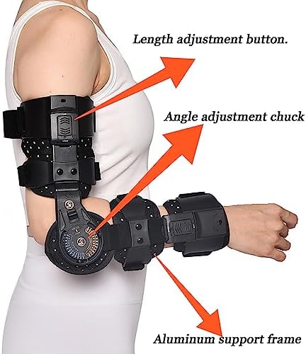 Hinged Elbow Brace Arm Support for Ulnar Nerve Entrapment, Post OP Elbow Brace for Cubital Tunnel Syndrome Physical Therapy and Recovery,for Sleep and Work, for Woman, Man,Right