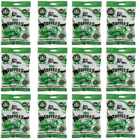 Walkers' Nonsuch Mint Toffee | Made with Whole Milk | Natural Mint Flavor | Imported from UK | Traditional British Candy | Classic English Sweets | 5.29 Oz (Pack of 12)