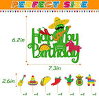 Fiesta Cake Topper Cupcake Topper Mexican Cactus Donkey Maraca Sombrero Guitar Taco Pepper Theme Happy Birthday Cake Decorations Kids Boy Girl Bday Party Supplies 29 PCS