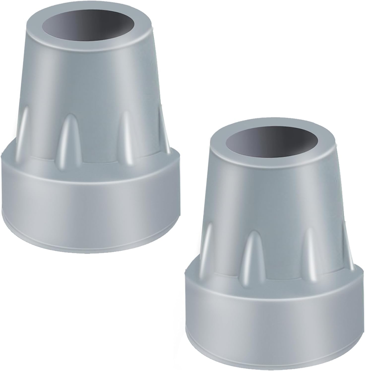 Crutch Tips, 2 Pack 7/8 inch Heavy Duty Replacement Cane Tips Rubber Crutch Tips for Walking Canes, Walking Sticks, Gray