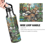 Africa Animals Water Bottle Kids Insulated Sports Vacuum Stainless Steel Mug with Straw Lid & Handle 20 oz
