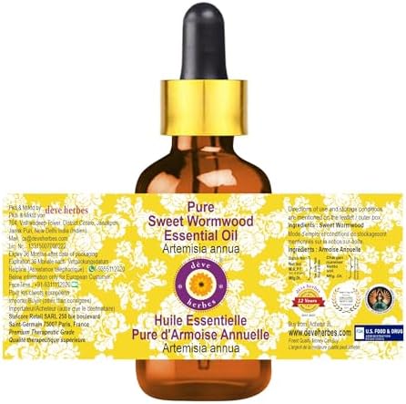 Deve Herbes Pure Sweet Wormwood Essential Oil (Artemisia annua) with Glass Dropper Steam Distilled 100ml (3.38 oz)