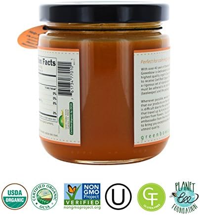 GREENBOW Organic Honey with Turmeric - 100% USDA Certified Organic, Non-GMO, Gluten Free, Certified GMP, Whole Food – 11oz (311g)