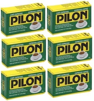 Café Pilon Decaffeinated Espresso Ground Coffee, 10-Ounce (Pack of 6)