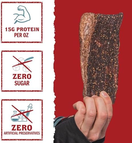 Biltong Depot Original Beef Biltong Slab with Fat – 1lb (2 x 8oz Slabs) | Air-Dried Beef Jerky Snack | High Protein | Zero Sugar | Keto & Paleo Friendly | Gluten Free | No Artificial Preservatives | No MSG