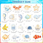 36 Pcs Under the Sea Cupcake Toppers, Ocean Animals Cake Decorations for Mermaid Birthday Party, Baby Shower, Sea Theme Party Supplies and Baking Decoration