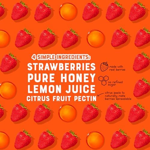 Nate's Honey Fruit Spread, All-Natural Strawberry - Made with Real Strawberries & No Refined Sugar - Sweetened with 100% Pure Honey - 10 oz Jar - Easy-to-Spread