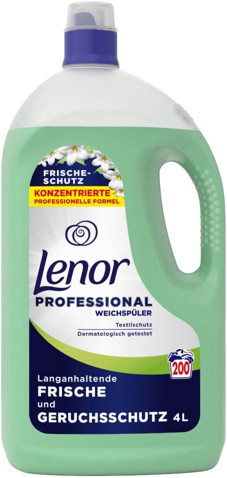 Lenor Professional Fabric Softener, 200 Washes, 4 Litres, Fresh Protection, Long-Lasting Freshness and Odour Protection for Professional Use, Professional Use